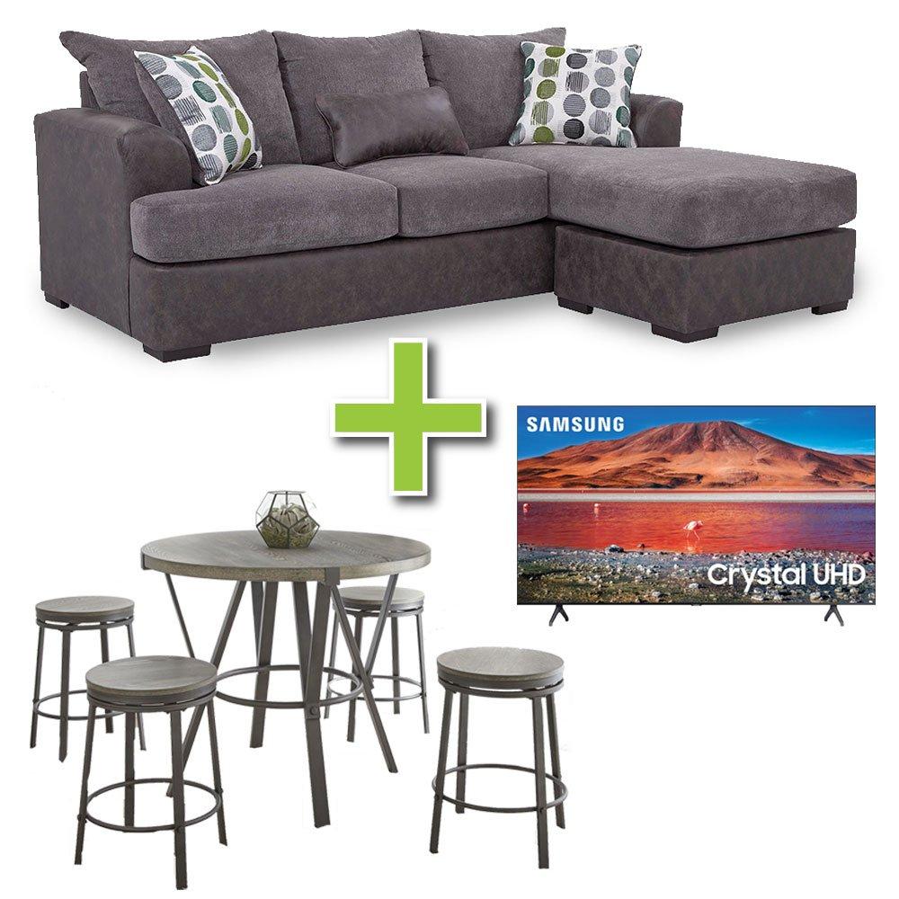 Rent to Own Steve Silver 5 Piece Portland Dining Set w/ Envy Sofa